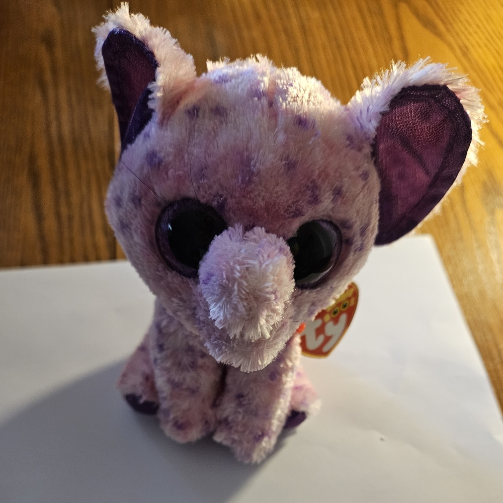 TY Beanie Boos "EVA" The Pink & Purple Elephant 6" With Tags